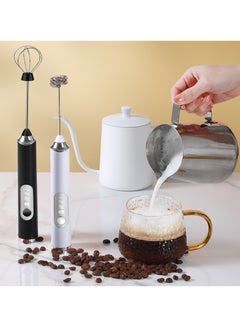 Buy Whisk 2 in 1 Electric Milk Frother And Egg Beater Set / Black or Silver delivery randomly in Saudi Arabia