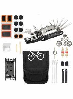Buy Bike Tool Kit Puncture Repair Kit, 16 in 1 Multifunction Mountain Accessories with Patch and Tire Levers for Road in UAE
