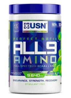 Buy All 9 Amino, BCAA+EAA, Green Jelly Bean, 30 Servings, 330 gm in UAE