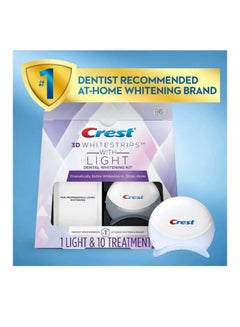 Buy Crest 3D Whitestrips with Light, Teeth Whitening Strip Kit, 20 Strips (10 Count Pack) in Saudi Arabia