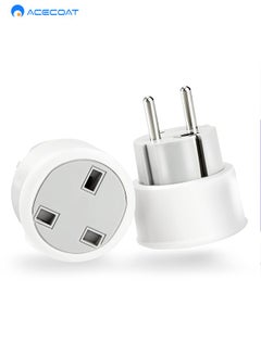 Buy UK to European Plug Adapter 1 Pack, Grounded Travel Adapter UK to Europe, Travel Plugs UK to EU Plug Adapter, US/UK to Euro Plug Adapter for Spain, Turkey, Greece, France, Poland and More (Type E/F) in Saudi Arabia