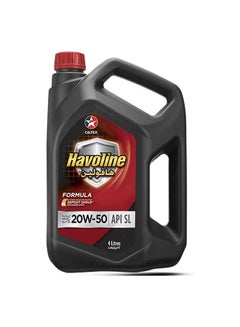 Buy Gasoline Engine Oil Havoline Formula 20W-50 Sl, 4L in UAE