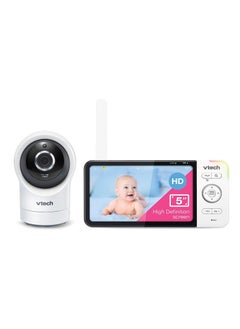 اشتري جهاز مراقبة الأطفال VTech RM5764HD 1080p Smart WiFi عن بعد، مقلاة وإمالة 360 درجة، شاشة 5 بوصات بدقة 720 بكسل عالية الدقة، رؤية ليلية عالية الدقة، أصوات مهدئة، محادثة ثنائية الاتجاه، مستشعر درجة الحرا في السعودية