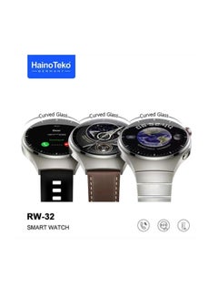 Buy Haino Teko RW32 Smart Watch HD IPS Amoled Screen,Curved Glass With 3 Straps Silicone And Stainless Steel And Leather in Saudi Arabia