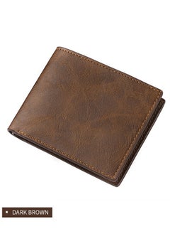 Buy Multi slot card holder horizontal retro wallet ultra-thin leather wallet in UAE