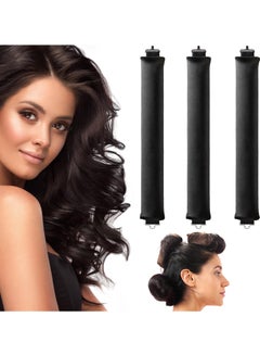 Buy Heatless Hair Curler with Flexible Rods and Hook, Heatless Curling for All Hair Types, Comfortable Heatless Curlers for Sleeping, Curls Overnight, Black in UAE