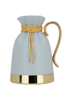 Buy Balqis thermos, light gray and gold, 1 liter in Saudi Arabia