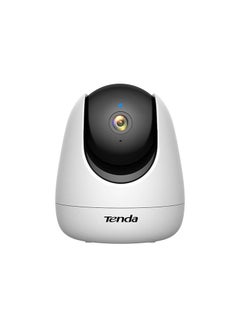 Buy TENDA CP3 360-Degree Smart Wi-Fi Pan And Tilt Camera human detection , smart tracking mic and speaker included in camera , privacy shutter , night vision 1080P - White in Egypt