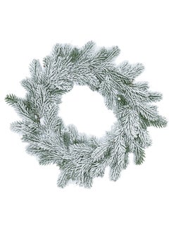 اشتري Gulf Flowers 53cm Christmas Wreath with Snow Finish – Large Green Holiday Wreath with Frosted Pine for Door, Wall, and Window Decor في الامارات