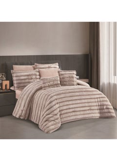 Buy Winter Comforter Set Made Of Fur And Velvet Double-Sided With Durable And Soft Fabric Heavy Filling 8 Pieces King Size in Saudi Arabia