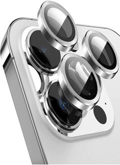 Buy EKAM Camera Lens Protector for iPhone 13 Pro 6.1-Inch and iPhone 13 Pro Max 6.7-Inch 9H Tempered Glass Aluminum Alloy Metal Individual Ring Cover HD Clear Bubble Free Protection (Silver) in Egypt