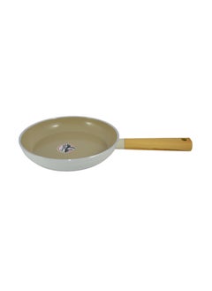 اشتري Swiss Crystal High Quality Ceramic Coating Non-Stick Frypan - 22cm - Natural Wood Handle - Beige في الامارات