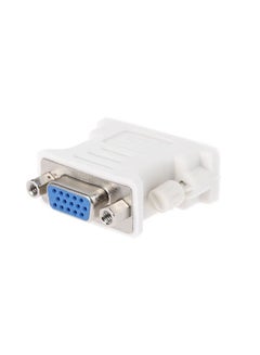 اشتري DVI 24 Pin Male To VGA 15 Pin Female Converter Adapter White في السعودية