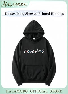 Buy Unisex Hoodies Long-Sleeved Printed Tops Casual Sweatshirts Soft Sportswear Fashion Youth Pullovers with Drawstrings and Large Pockets for Daily Wear in Saudi Arabia