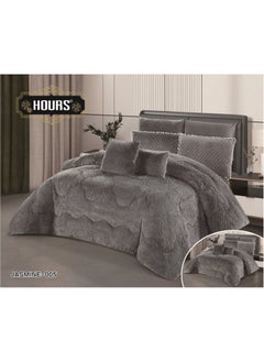 Buy 8-piece royal winter double bedspread, one velvet side and one thick fur side, king size 220x240 in Saudi Arabia