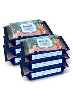 Buy Baby Chota Bheem Gentle Soft Moisturizing Wet Wipes With Lid ; Aloe Vera & Chamomile Extracts ; Paraben & Sulfate Free (Pack Of 6 72 Pcs. Per Pack) in Saudi Arabia