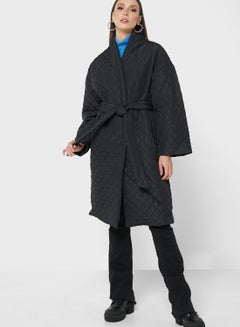 Buy Self Tie Puff Coat in UAE