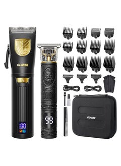 Buy Hair Clippers for Men Professional, Cordless Clippers for Hair Cutting, Men's Hair Clippers and Trimmer Kit for Barber with LED Display 15 Guide Combs in UAE