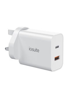 اشتري iOsuite PD Daul 45 Watt Fast Wall Charger With USB A & USB-C Output White في السعودية