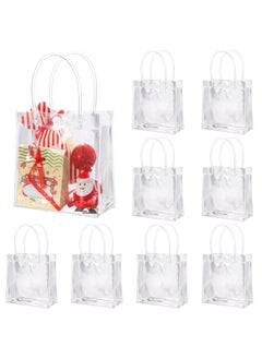 Buy 20 Pack 6.3" X 5.9" X 2.8" Clear Gift Bags With Handle, Reusable Plastic Small Gift Bags For Party Favors Christmas Wedding Birthday in Saudi Arabia