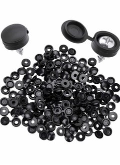 اشتري Fold Over Screw Snap Covers, Hinged Cover Caps, Plastic Caps Covers Washer Flip Tops - 100 Pcs في السعودية