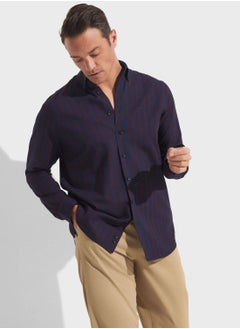 Buy Striped Button Down Regular Fit Shirt Shirt in UAE