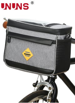 Buy Bike Front Basket,Bicycle Handlebar Bag With Touch-Screen Phone Bag Fit Phone Under 7",Waterproof Cycling Phone Holder Bike Basket Pocket,Cold Warm Insulation Outdoor​Storage Pouch-Grey 23x12x18cm in UAE