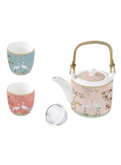 Buy Jardin De Reves Teapot & 2 Cups, Multicolour - 600 ml in UAE