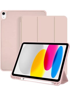 Buy Protective iPad 10th Gen 10.9 Case 2022, Slim Stand Smart Cover With Pencil Holder And Trifold Stand -Pink in UAE