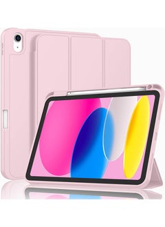 اشتري Protective iPad 10th Gen 10.9 Case 2022, Slim Stand Smart Cover With Pencil Holder And Trifold Stand -Pink في الامارات