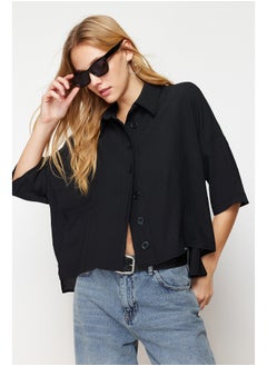 Buy Black Oversize/Wide Fit Woven Shirt TWOSS20GO0381 in Egypt