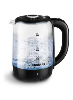 اشتري CONOYAR Cordless Electric Kettle 1800W Fast Water Boiler, 1.8L Glass & Stainless Steel Kettle With Wide Opening, LED Indicator, Auto Shut-Off＆Boil-Dry Protection في الامارات