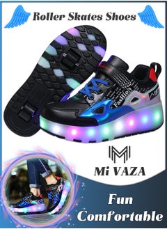 Buy Kid Roller Skates Shoes - Sneakers with LED Light - Two Removable Wheels - Built-in Rechargeable Battery - Gifts for Children in UAE