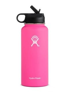 اشتري Stainless Steel Vacuum Insulated Water Bottle Outdoor Sports Kettle Thermos Cup 946ml 32oz Pink في الامارات