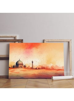 Buy home gallery abstract mosque desert watercolor background paper ramadan eid Printed Canvas wall art in Egypt