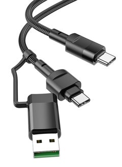 اشتري U106 2 in 1 5A/100W Moulder fast charging data cable USB/Type-C to Type-C في الامارات