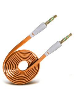 Buy Aux Flat Audio Cable 3.5Mm Male To Male 1m Car Aux Auxiliary Cord Stereo Audio Cable Connector For Smartphones and Tablets Orange in Saudi Arabia
