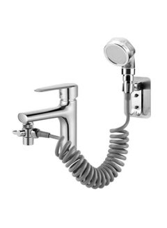 Buy Washbasin Faucet External Shower Set Double Control Switch Bathroom Washbasin Sink Hose Sprayer Hair Washing Handheld Shower in UAE