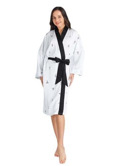 اشتري Women's Bathrobes Spring and Summer Ice Silk Nightdress Simple Homewear  Satin Silk Imitation Bathrobes في السعودية