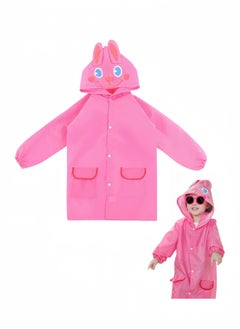 Buy Children's raincoats, Cartoon Kids Rain Jacket, Hooded Poncho Outdoors Transparent Raincoat Student Suit Waterproof Durable Windbreaker (PINK RABBIT) in Saudi Arabia