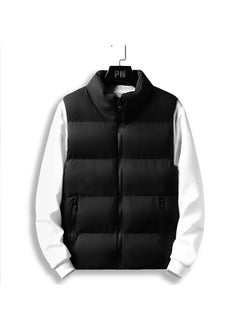 Buy M-5XL Winter Mens Padded Warm Vest Thicken Cotton Outerwear Sleeveless Collar WaistcoatBlack Black in UAE