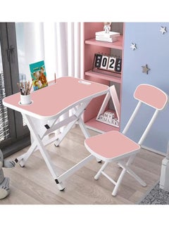 Buy Foldable Kids Table Chair Set Pink in Saudi Arabia
