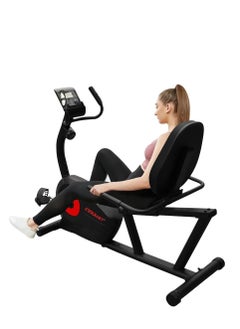 Buy COOLBABY Exercise Bikes Stationary Indoor Recumbent Bikes with Backrest,Magnetic Stationary Bike for Home Office, 8 Levels Resistance, Max Weight 110 KG in UAE