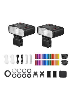 اشتري Godox MF12-K2 2PCS Macro Flash 2.4G Wireless Transmission Control Guide Number 16 TTL M Mode with Colorful Filter Cold Shoe for Portrait Plants Insects Food Jewelry Macro Photography في الامارات