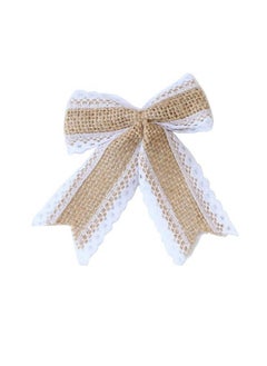 Buy 10Pcs Burlap Bows Bow Tie Ornaments Handmade Rustic Bowknot Wedding Decor Bows Bowknot Embellishments For Diy Art Craft Gifts Wrapping Home Wedding Party Supplies Decoration (Style A) in Saudi Arabia