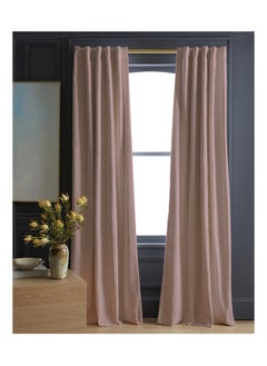 Buy Soild Curtains House Velvet Selva Curtain 1Piece-Light Pink-140x280 cm in Egypt