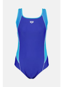 Buy Women Colorblock One piece Swimwear, Danube and Blue and Turquoise in Saudi Arabia