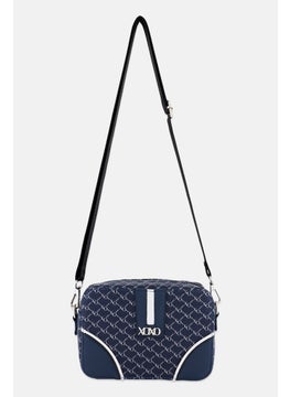 Buy Women Brand Logo Cross Body Bag 13 H x 20 L x 8 W cm, Navy Blue in UAE