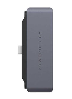 Buy Powerology USB C Hub 4 in 1 USB C iPad Pro Hub Adapter with 4K HDMI Adapter with 3.5mm Headphone Audio Jack USB 3.0 USB C PD Charging iPad Pro 2021 2020 Microsoft Surface Pro Gray in UAE