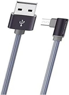 Buy Borofone BX26 Fast Charging and Data Transmition Micro Cable, L-type Connector, 2.4A, 1M - Metal Gray in Egypt